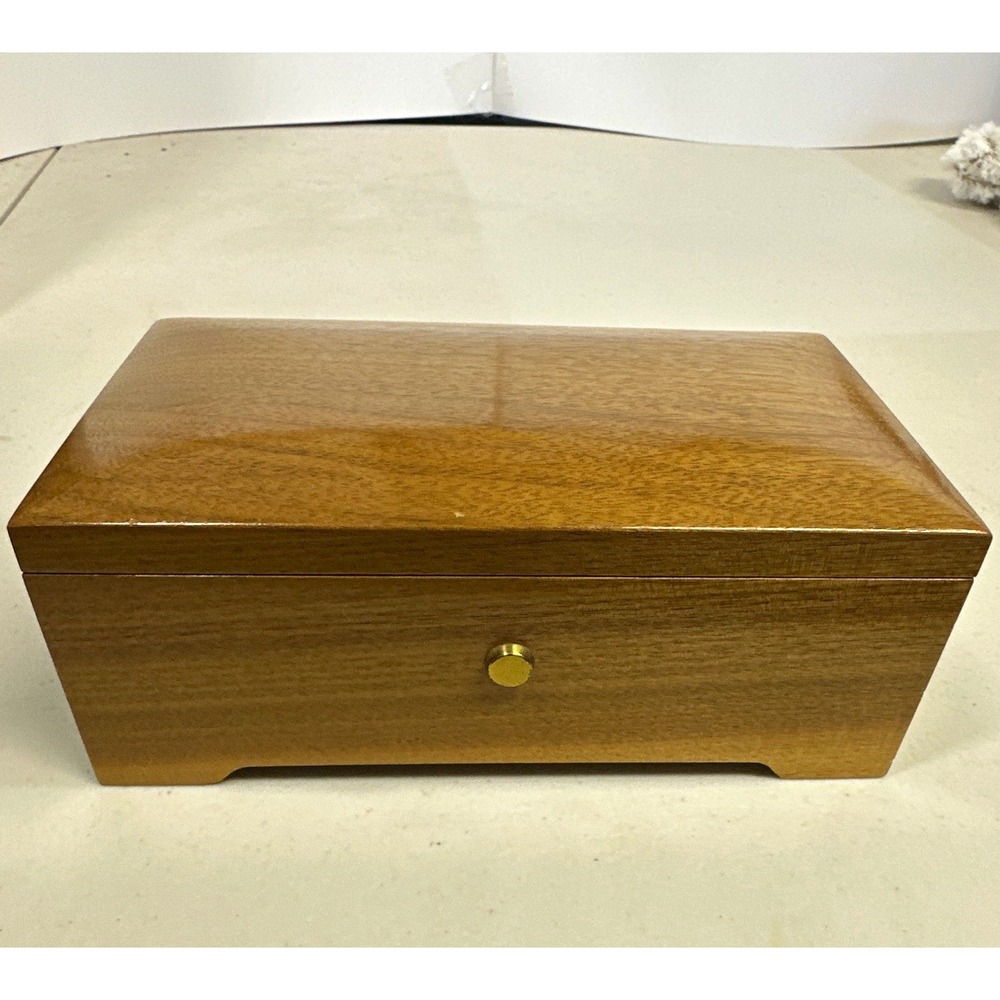 Vintage Reuge Swiss Music Box Für Elise No 1866 Wood Glass Working 7"